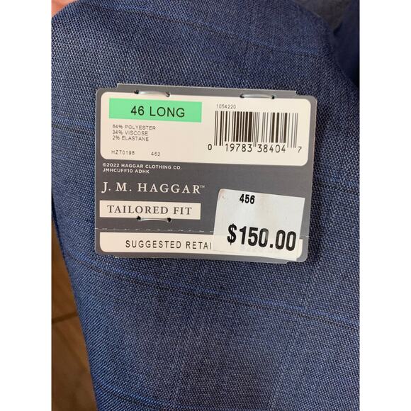 J.M. Haggar Blue Sport Coat – Tailored Fit, Size 46L, Travel-Ready - Picture 4 of 7